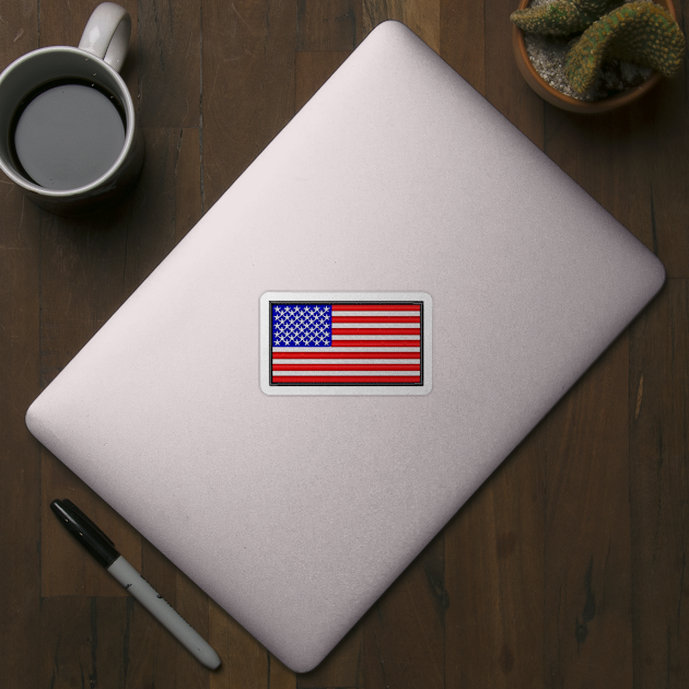 Embroidery American Flag Sticker by anacarminda